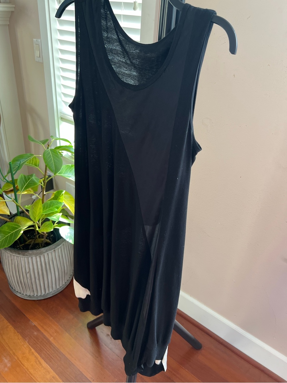 Yohji Yamamoto Y's SS 2011 polka dot paneled tank midi dress black white EUC 2 M - Picture 11 of 11